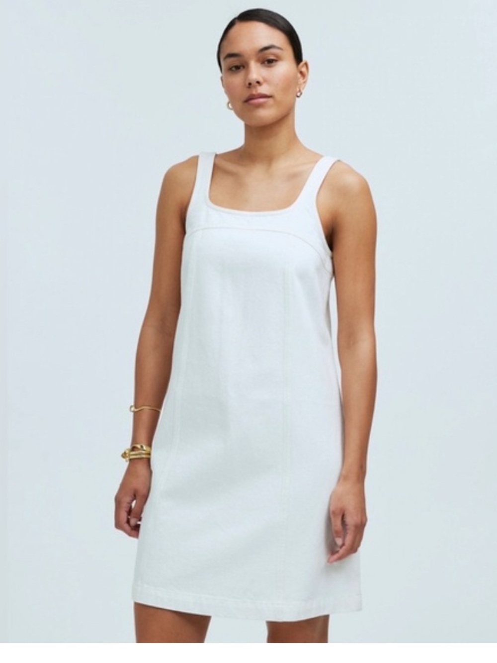 Madewell White Denim Mini Dress New with Tags size 0: 100% cotton. Coastal chic